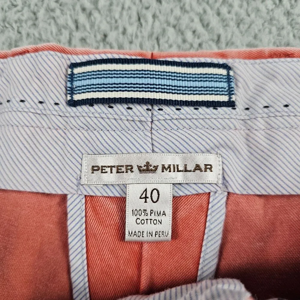 Peter Millar Shorts Mens 40 Salmon Pink Pima Cotton Casual Golf 8